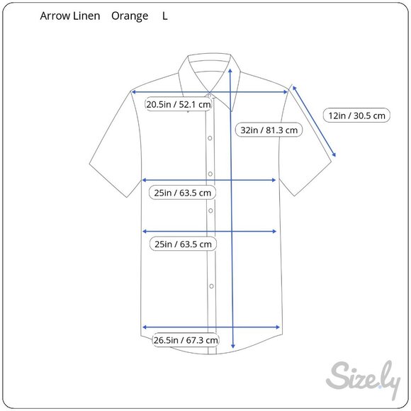 Arrow Mens Orange Plaid Linen Cotton Short Sleeve Button-Up Short Sleeve Shirt L - Picture 8 of 9